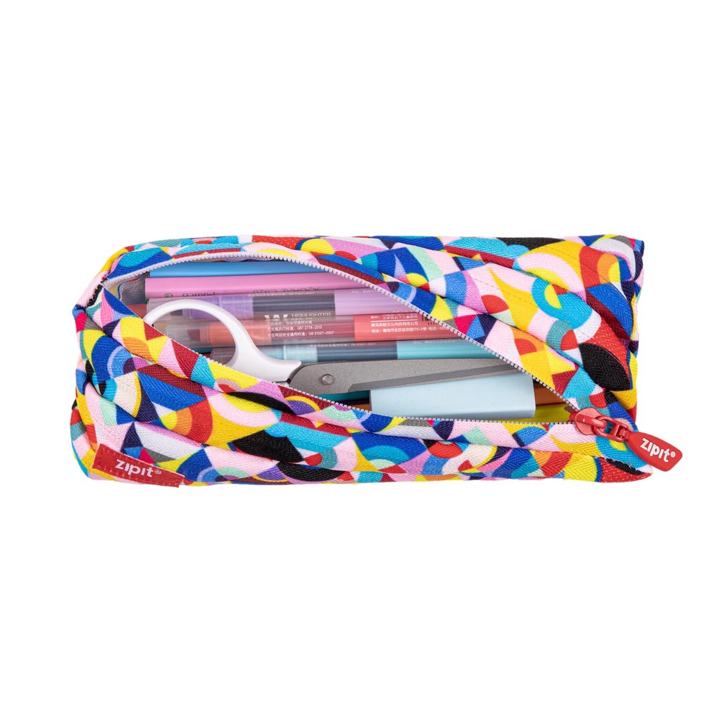 ZIPIT Colorz Twister Pencil Case กระเป๋าอเนกประสงค์ - รูปแบบเรขาคณิตสีสันสดใส