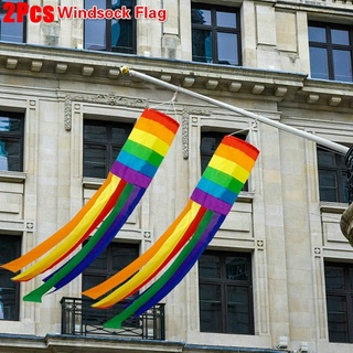 ถุงลมนิรภัย LGBT สีรุ้ง สีเทา สําหรับแขวนตกแต่งสวน กลางแจ้ง จํานวน 2 ชิ้น