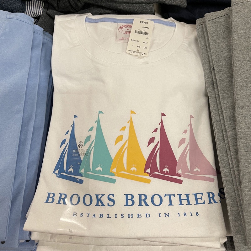 เสื้อยืดคอกลม แขนสั้น ผ้าฝ้าย พิมพ์ลาย Brooks Brothers Booker Brothers ระบายอากาศได้ดี แฟชั่นฤดูร้อน สําหรับผู้ชาย