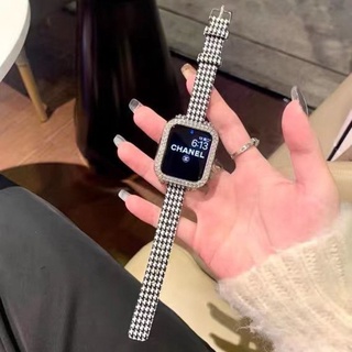 พร้อมส่ง สายนาฬิกาข้อมือ ผ้าแคนวาสทอ แบบบาง ขนาดเล็ก สําหรับ Apple Watch iwatch123456เด็กผู้หญิงอินเทรนด์ se