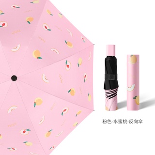 ร่มกันฝน Umbrella Peach ร่มกันแดด ร่มหนา ร่มพับ 3ตอน ร่มกันยูวี ร่มกันUV ร่มพับได้ ร่ม uv คุณภาพดี ราคาถูก