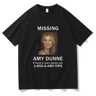 เสื้อยืดแขนสั้นลําลอง พิมพ์ลายโปสเตอร์ Amy Dunne Missing สไตล์ฮิปฮอป สําหรับผู้ชาย และผู้หญิงSize S-5XL