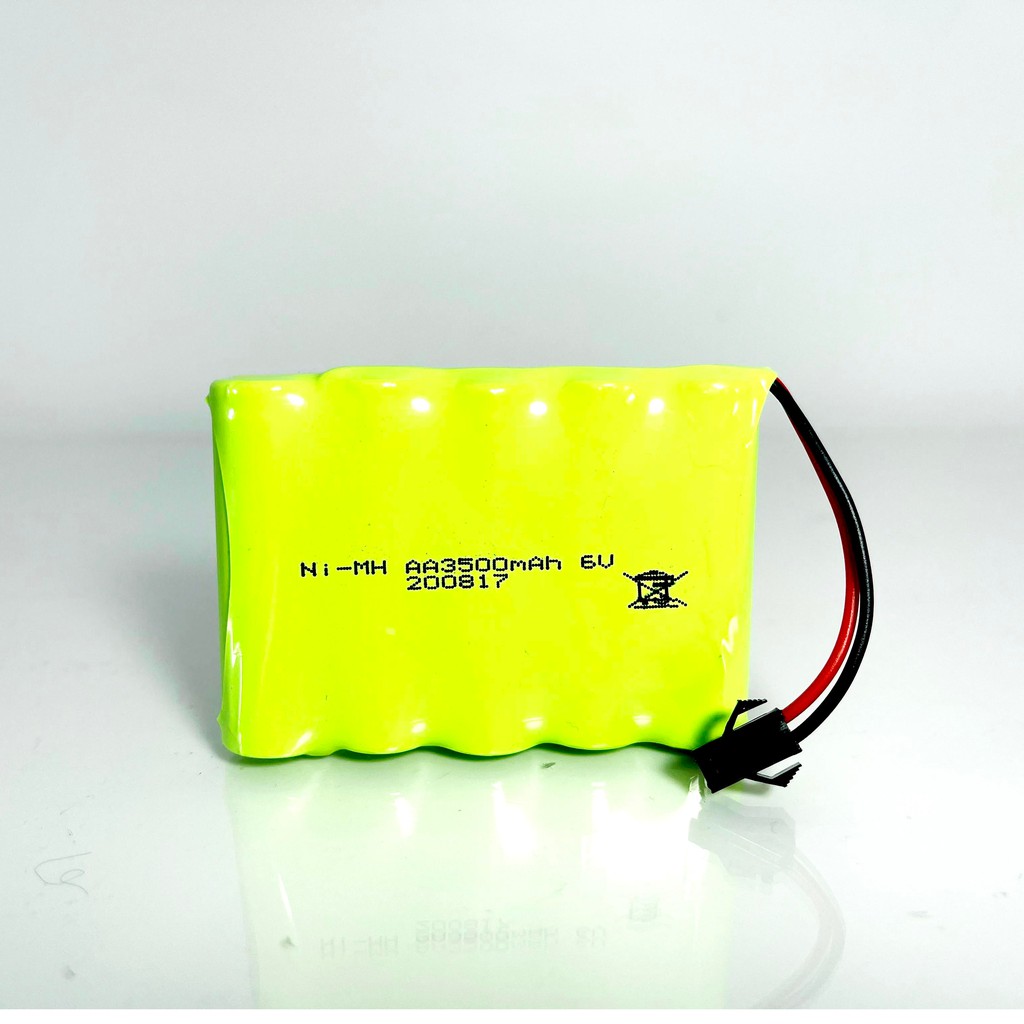 แบตเตอร์รี่ รถบังคับวิทยุ ขนาด 6V. 3500 mAh แบบนิเกิลแคดเมี่ยม ห้าเซลล์ สองสาย แจ็คดำ