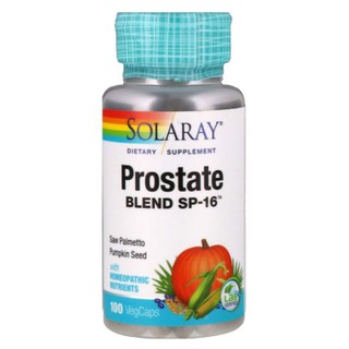 Solaray, Prostate Blend SP-16 [ 100 VegCaps ] with Saw Palmetto, Pumpkin seed, Ginger, Nettle, Kelp, Burdock