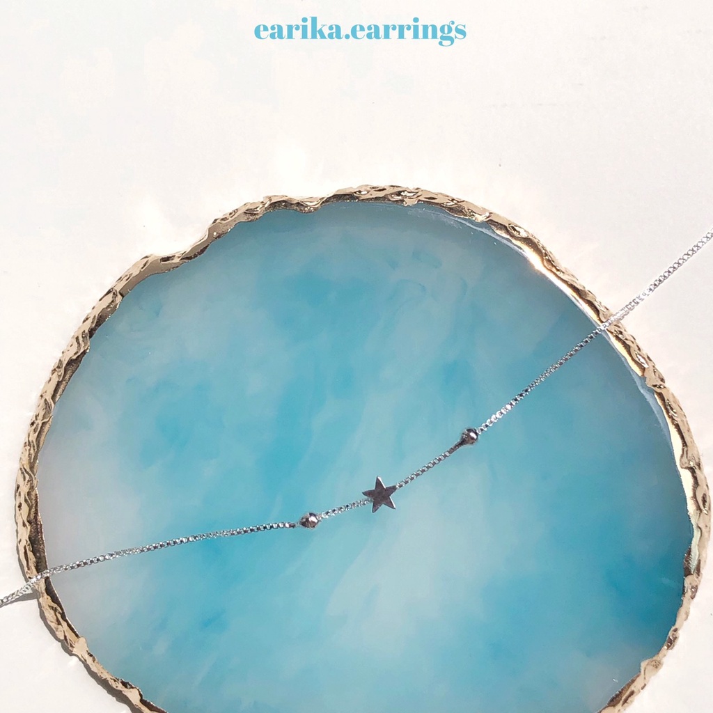 earika.earrings - tiny star bracelet สร้อยข้อมือจี้ดาวเงินแท้ ปรับขนาดได้ เหมาะสำหรับคนแพ้ง่าย