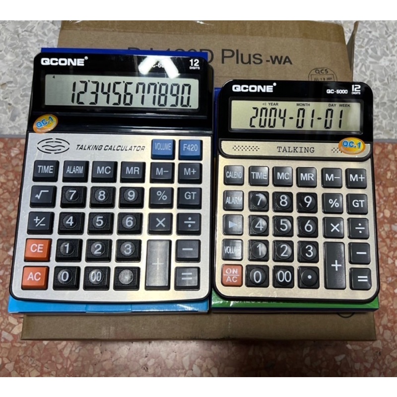 เครื่องคิดเลขพูดได้qc5000(13*18cm) /6000(15*20cm)/ET840(12*16cm)/ET860(16*22cm)/ CL814TKใส่ถ่านพูดภา