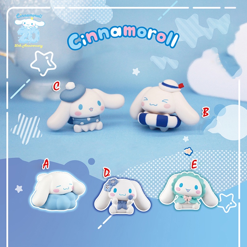 5Pcs/set Sanrio โมเดลฟิกเกอร์ Cinnamoroll Anime Figure Desktop Ornaments Toy เหมาะกับของขวัญ ของเล่นสําหรับเด็ก