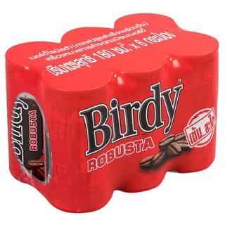 เบอร์ดี้กาแฟโรบัสต้า 180ซีซี แพค 6 Birdy Robusta Coffee 180cc. Pack 6