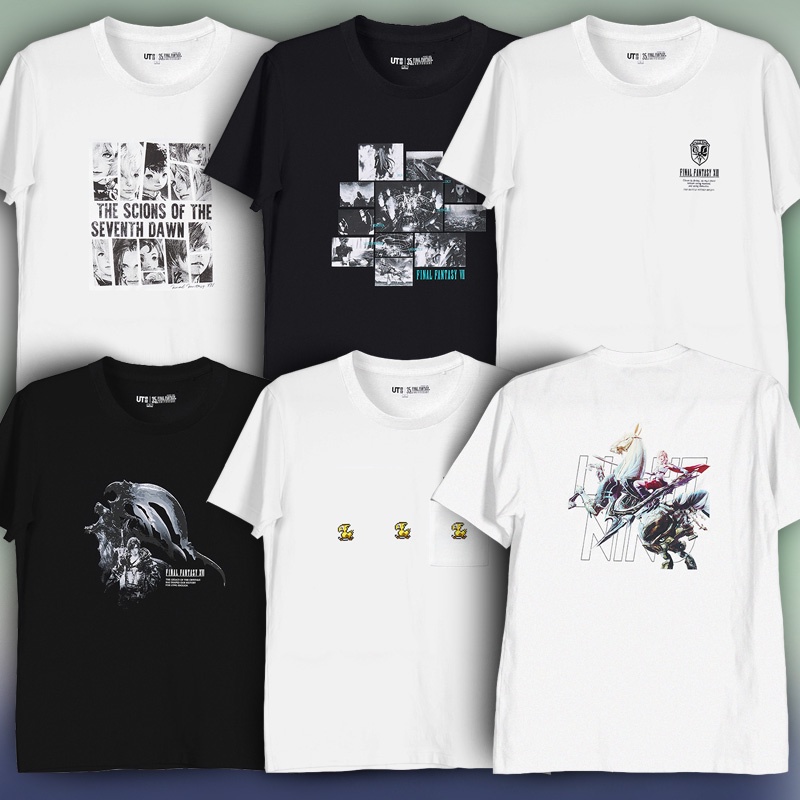 Uniqlo Final Fantasy เสื้อยืดแขนสั้น พิมพ์ลายครบรอบ 35 ปี 449087 พัดลมขั้นสุดท้ายS-5XL