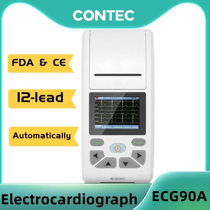 CONTEC ECG90A หน้าจอสัมผัส ECG เครื่อง 1 ช่อง 12 ตะกั่ว EKG monitor Electrotelegraph PC ซอฟต์แวร์เคร