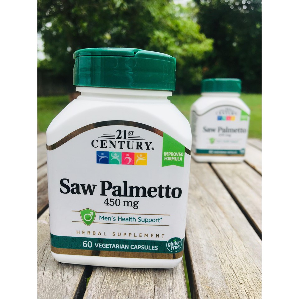 สารสกัดซอว์ปาลเมตโต้ Saw Palmetto 450 mg 60 Vegetarian Capsules (21st Century®)