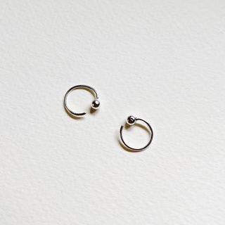 LLRB | ต่างหูเงินแท้ หมุด แบบคล้อง ขนาดวง 10mm