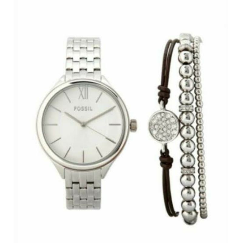《พร้อมส่ง📦แท้💯%》Fossil bq3348 set Suitor Three-Hand Stainless Steel Watch and Jewelry Gift Set