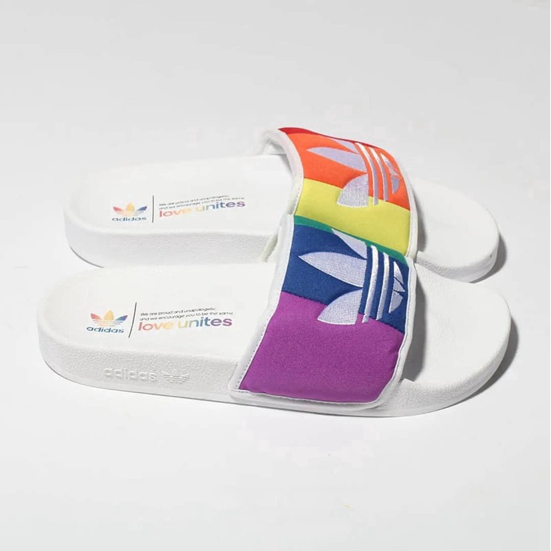 adidas slippers rainbow