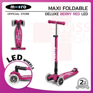 Micro Maxi Deluxe Foldable LED สกู๊ตเตอร์เด็ก อายุตั้งแต่ 5-12 ปี