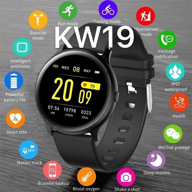 ac Smart Watch KW19 นาฬิกาอัจฉริยะ นาฬิกาสมาร์ทวอทช์  นาฬิกาข้อมือ นาฬิกาแฟชั่น รุ่น DS-KW19 [แจ้งเตือน Line &amp; FB ภาษาไท