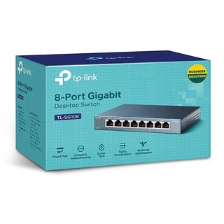 SWITCH (สวิตซ์) TP-LINK (TL-SG108 / TL-SG105) 8 PORTS GIGABIT PORT IN METAL CASING 10/100/1000Mbps