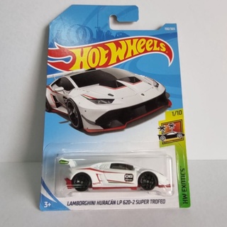 รถเหล็ก Hotwheels LAMBORGHINI HURACAN LP 620 2 SUPER TROFEO สีขาว (ib0504)