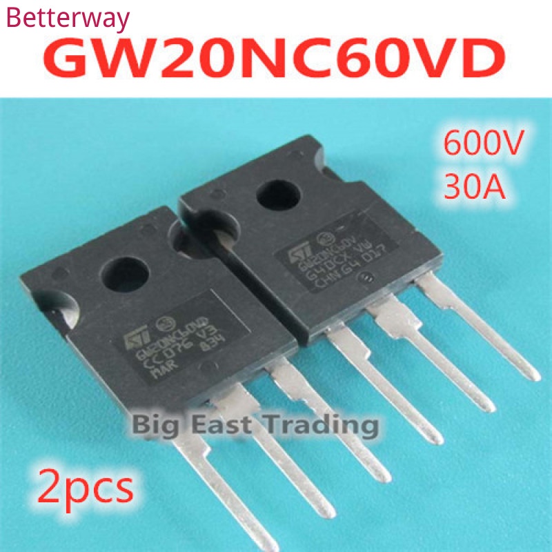 2 ชิ้น STGW20NC60VD GW20NC60VD ใหม่ TO-247 30A 600V รับประกันคุณภาพ betterway