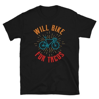 T-shirt  เสื้อยืด ลาย Will Bike Tacos สไตล์ตลก สําหรับปั่นจักรยานS-5XL