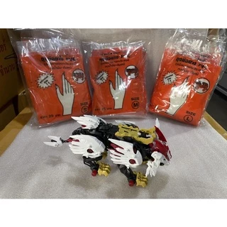 ถุงมือ PVC ตราเสือข้อยาว 12 นิ้วสีขาว โหล 36 คู่ ใช้กรีดยางได้ไม่ติด ทนน้ำมัน กันเคมี