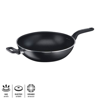 Homehapp กระทะด้ามนอนสติ๊กทรงลึก Cook Easy TEFAL รุ่น B5038995 ขนาด 32 ซม. สีดำ