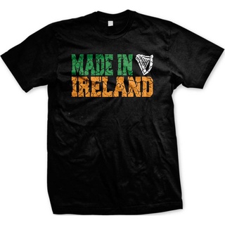 เสื้อยืดผ้าฝ้ายพิมพ์ลายขายดี เสื้อยืด พิมพ์ลาย Made In Ireland Irish Country Eire Ethnic Pride Harp Erin Go Bragh แฟชั่น