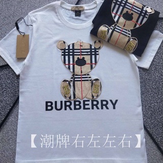 เสื้อยืดแขนสั้น คอกลม ผ้าฝ้าย พิมพ์ลายหมี Burberry Tag + Label