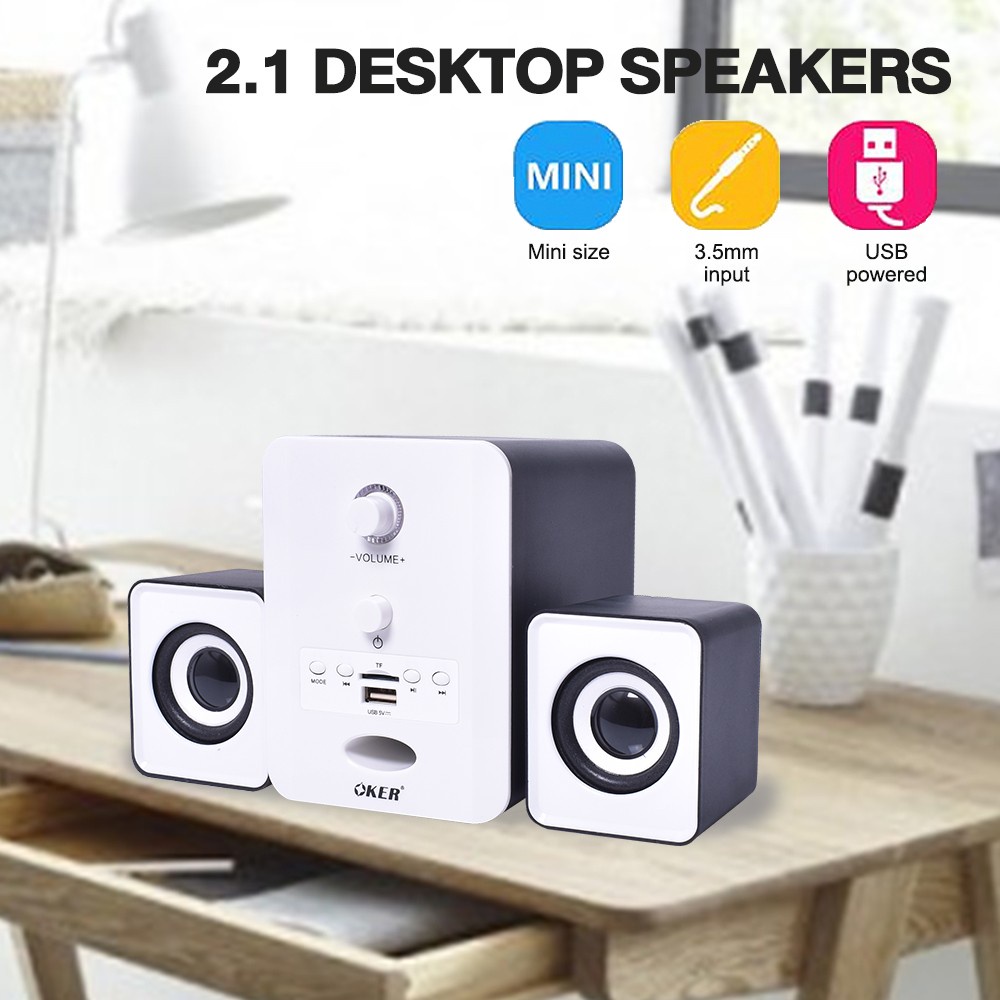 OKER ชุดลำโพงบลูทูธ ลำโพงสเตอริโอแบบ 2.1 BLUETOOTH SPEAKER DESKTOP SP-525