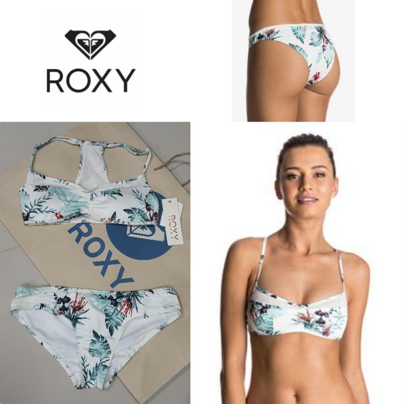 ของแท้..ชุดว่ายน้ำบิกินี่ Roxy ผ้าโพลีเอสเตอร์นุ่ม สีสวย น่ารัก