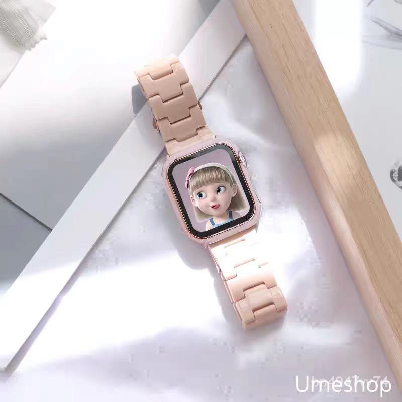 (พร้อมส่ง) สายลูกปัดเรซินโซ่ใสของ Apple Watch สุดฮิต!!  สาย สำหรับApleWatch  สาย  series 71236 SE 38404244mm qOpi