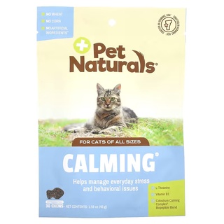 Pet Naturals of Vermont, Calming สำหรับแมว บรรจุ 30 เม็ดเคี้ยว ขนาด 1.59 ออนซ์ (45 ก.)