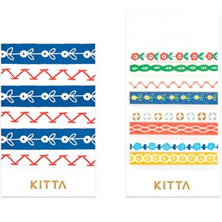 KITTA Slim Tyrolean (KITS006) / Washi tape แบบแผ่นพร้อมใช้งาน รุ่น Slim ลายไทโรลีน แบรนด์ KITTA จากประเทศญี่ปุ่น