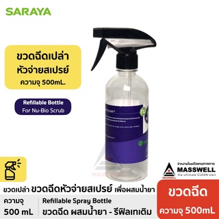 ขวดฉีดสเปรย์ (ขวดเปล่าสำหรับผสมน้ำยา) *ฉลาก Nu-Bio Scrub - ความจุ 500ml [IS-500BS]