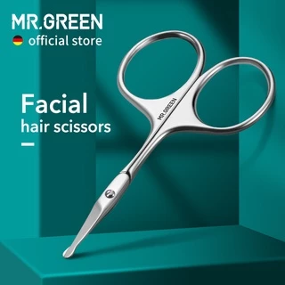 MR.GREENหน้ากรรไกรตัดผมกลมสแตนเลสมืออาชีพจมูกผมเคราคิ้วขนตาคลิปทริมมิ่ง
