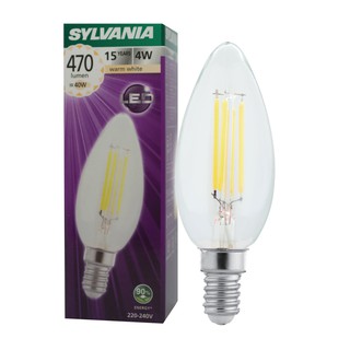 SYLVANIA หลอดไฟวินเทจ Filament ฟิลาเมนต์ รุ่น ToLEDo FIRA Candle 4W ขั้ว E14 แสงวอร์มไวท์