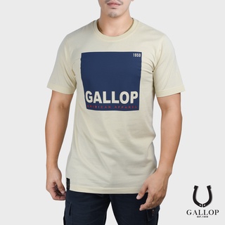 GALLOP : เสื้อยืดผ้าคอตตอนพิมพ์ลาย Graphic Tee รุ่น GT9095 มี 2 สี