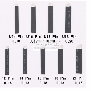 [มีในสต็อก/จัดส่งภายใน 24 ชั่วโมง] 100/50/20 ชิ้น แบบสักปากและคิ้ว 0.15/0.18mm.18 ตัดมือรูปตัวยู