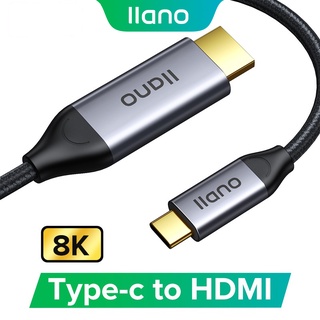 Llano อะแดปเตอร์แปลงสายเคเบิ้ล 8K Type C To Hdmi ยาว 2 เมตรสําหรับ Macbook Projector Phone