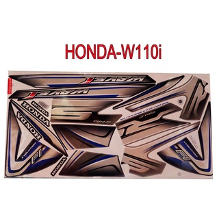 A สติ๊กเกอร์ติดรถมอเตอร์ไซด์ สำหรับ HONDA-W110i NEW2015 สีน้ำเงิน ดำ-เทา