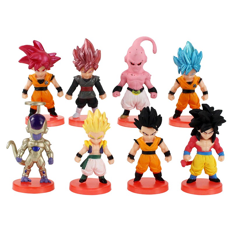 โมเดลฟิกเกอร์ PVC อนิเมะ Dragon Ball Z Son Goku Majin Buu Frieza Zamasu Son Gohan Gotenks Vegetto Super Saiyan Q Version ของเล่นสําหรับเด็ก 8 ชิ้น ต่อชุด