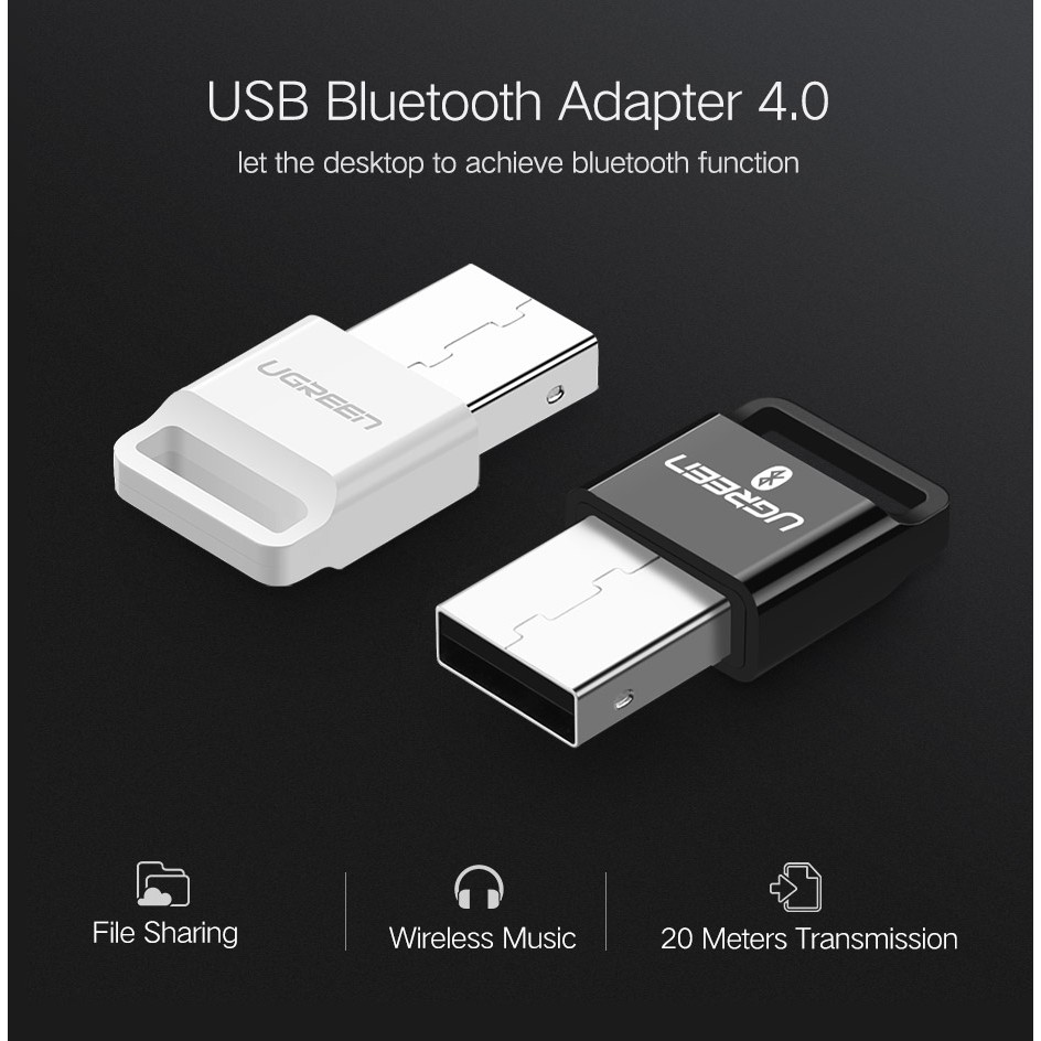 Ugreen Wireless USB Bluetooth Adapter V4.0 (Black 30524,White 30443