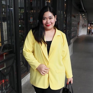 BeforeDiet | เสื้อสูทสาวอ้วน เสื้อทำงานสาวอ้วน ไซส์ใหญ่plussize | รุ่นYEIIOW SUIT | พร้อมส่งสีเหลือง