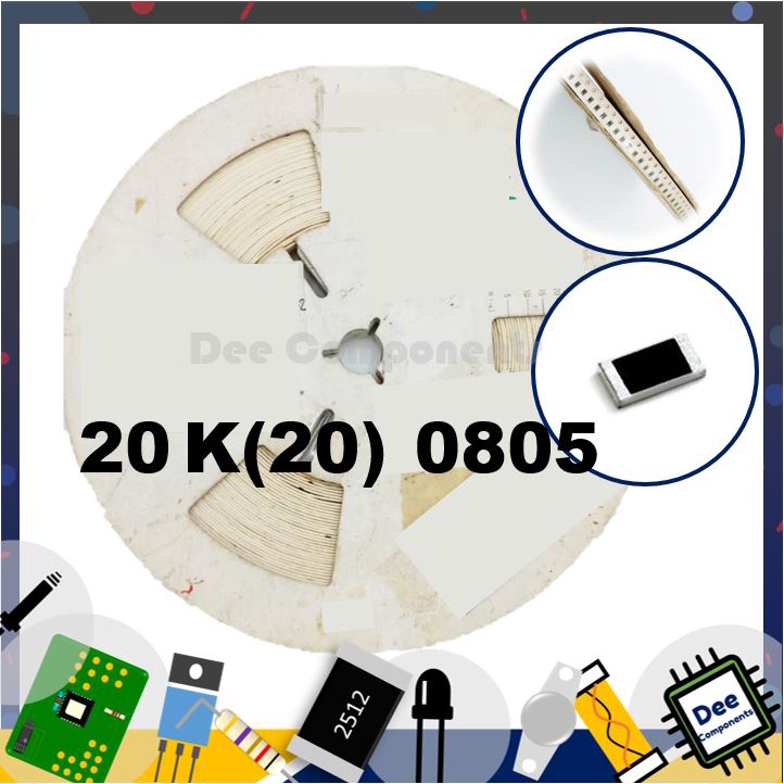 7.5K Ohm (7.5) 0805 ±1%  CR10 752J  1-A1-27 (ขายยกแพ็ค 1 แพ็ค มี 100 ชิ้น)