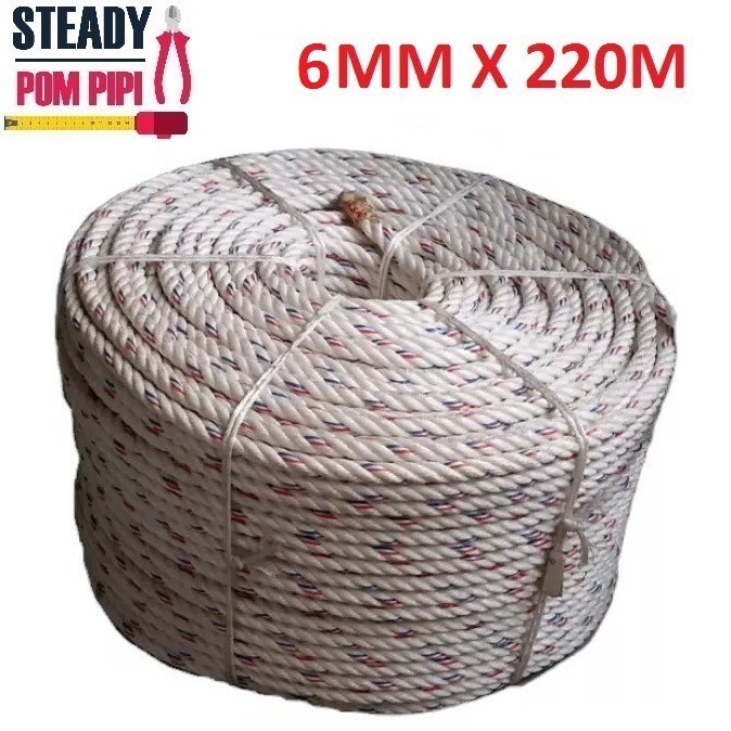 6mm X 220M POLYPROPYLENE ROPE/PP ROPE/P เชือก/วัว ROPE/Goat ROPE/LORI Tie ROPE