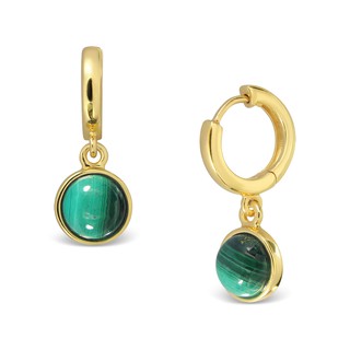 Mizuchol ต่างหูเงินแท้ หิน Malachite แท้ Evergreen Earrings