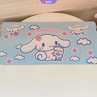 แผ่นรองเมาส์ หนัง PU ทรงสี่เหลี่ยมผืนผ้า ลายการ์ตูนอนิเมะ Sanrios Melody Kuromi Cinnamoroll ขนาดใหญ่ สําหรับแล็ปท็อป โน๊ตบุ๊ค [RAIN]