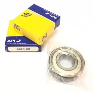 API Bearing 6204 ZZ ตลับลูกปืน เม็ดกลมร่องลึก คุณภาพเยี่ยม มาตรฐาน DGBB ปิดเหล็กสองด้าน