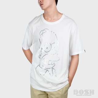 HH DOSH:2XL-3XLเสื้อยืดคอกลมแขนสั้นผู้ชาย ลิขสิทธิ์พิมพ์ลาย THE SIMPSONS รุ่นFSIMT5037-OW คอกลมเสื้อยืด