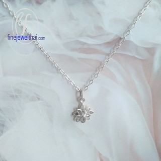 Finejewelthai จี้เงินแท้-จี้ดอกไม้-จี้ดอกบัว-เงินแท้-Silver-lotus-flower-Pendant - P107500e